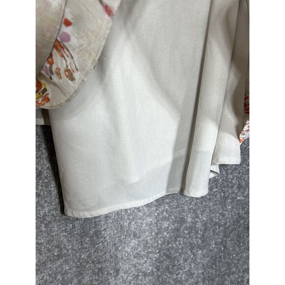 Old Navy Floral Tiered Hem Tank Top Womens Size Large Scoop Neck Lined - Picture 5 of 7